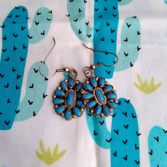 Denim Lapis Cluster Earrings - Picture 6 of 9